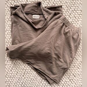 Honeydove Vintage mushroom Brown mock neck Lounge Set